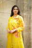 Yellow Embroidered Mul Chanderi Overcoat Dress