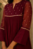 Maroon Sequins Embroidered Kota Kurti Set