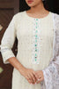 White Mirror Embroidered Cotton Suit Set