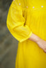 Yellow Sequins Embroidered Kota Kurti Set with Cotton Pants