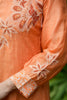 Orange Mul Chanderi Floral Embroidered Overcoat Kurti set
