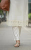 White Floral Embroidered Linen Blend Kurta Set