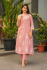 Peach Hand Block Printed Kota Kurti Set