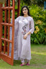 Light Purple Floral Embroidered Mul Chanderi Suit Set