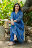 Blue Hand Block Printed Kota Doria Kurti Set