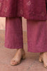 Magenta Floral Embroidered Cotton Kurti Set