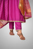 Pink Zari Embroidered Chanderi Silk Anarkali Suit Set
