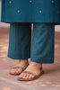 Blue Embroidered Handloom Cotton Kurti Set