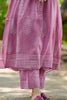 Purplish Pink Hand Block Printed Kota Doria A-Line Kurti Set