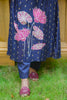 Blue Floral Printed Chanderi Silk Suit Set