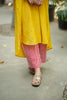 Yellow Viscose Linen Kurti Set