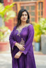 Purple Zardosi Embroidered Silk Suit Set with Beadwork & Sequin Detailing