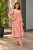 Peach Hand Block Printed Kota Kurti Set