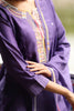 Purple Hand Embroidered Mul Chanderi Suit Set