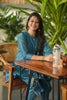 Blue Digital Printed Chanderi Silk Suit Set - Aarni Clothing - A Destination for Handpicked Ethnic Wear
