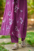 Rich Magenta Mul Chanderi Applique Embroidered Suit Set