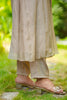 Light Grey Floral Embroidery Mul Chanderi Kurti Set