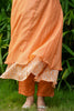 Orange Mul Chanderi Floral Embroidered Overcoat Kurti set