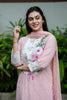 Pink Cotton Applique Embroidered Suit Set