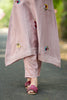 Light Mauve Mul Chanderi Suit Set with Floral Butis