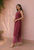 Magenta Floral Embroidered Cotton Kurti Set
