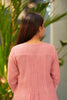 Peach Hand Block Printed Kota Kurti Set