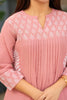 Peach Hand Block Printed Kota Kurti Set