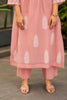 Peach Hand Block Printed Kota Kurti Set