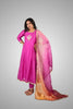 Pink Zari Embroidered Chanderi Silk Anarkali Suit Set