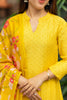 Yellow Printed Mul Chanderi Suit Set