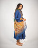 Blue Geometric Beads Embroidered Munga Tussar Anarkali Suit Set