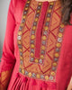 Red Munga Tussar Anarkali Suit Set with Banarasi Accents