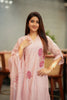 Pink Applique Embroidered Mul Chanderi Suit Set