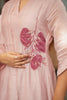 Pink Applique Embroidered Mul Chanderi Suit Set