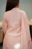 Pink Applique Embroidered Mul Chanderi Suit Set
