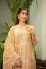 Beige Floral Embroidred Mul Chanderi Suit Set