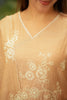 Beige Floral Embroidred Mul Chanderi Suit Set