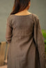 Brown Beads And Pearl Embroidered Mul Chanderi Suit Set