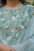 Lilac Mul Chanderi Sequins Embroidered Kurti Set with Dupatta & Pants