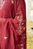 Red Mul Chanderi Floral Embroidery Suit Set with Dupatta & Pants