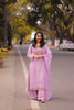 Lavender Mul Chanderi Embroidered Suit Set with Dupatta
