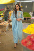 Light Blue Mul Chanderi Silk Floral Embroidery Suit Set with Dupatta