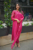 Red Mul Chanderi Suit Set with Floral Embroidery & Scalloped Dupatta | Women’s Ethnic Wear