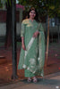 Green Tissue Silk Applique Embroidered Suit Set