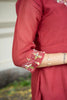 Red Mul Chanderi Floral Embroidery Suit Set with Dupatta & Pants