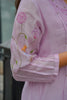 Lavender Mul Chanderi Kurti with Knot & Floral Embroidery
