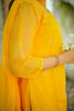 Yellow Kota Sequin Embroidery Suit Set with Dupatta & Cotton Pants