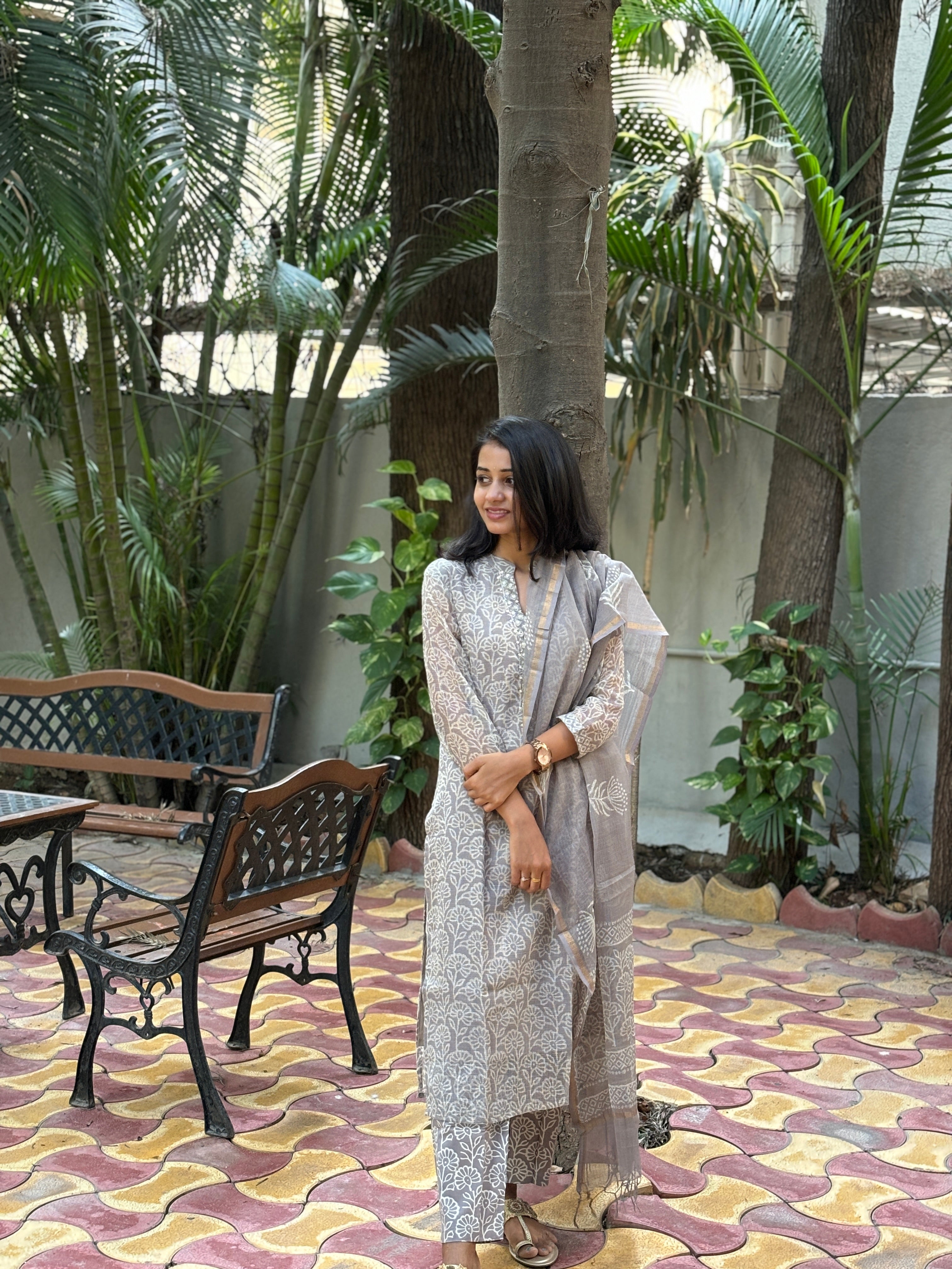 Hand Block Printed Kota Suit