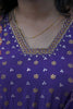 Purple Mul Chanderi Pearl & Sequins Embroidered Suit Set with Scalloped Dupatta
