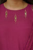 Wine A-Line Suit Set with Mukesh Work